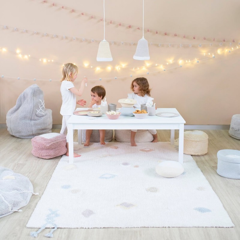 TT Home Alfombra Habitación Infantil De Juego Bebe Lavable Moderna Color  Monocromo, Color:Beige, Tamaño:200x280 cm