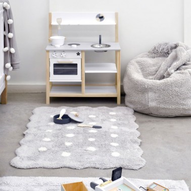 ▷ Alfombra lavable Mini Biscuit Pearl Grey Lorena Canals