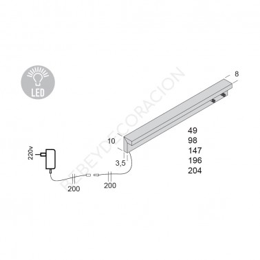 Estante led con colgadores Ros