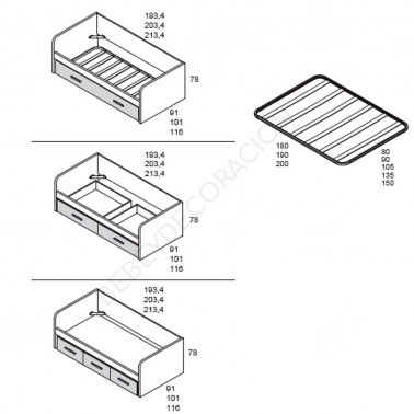 Cama Nido Ros alto 78 cm