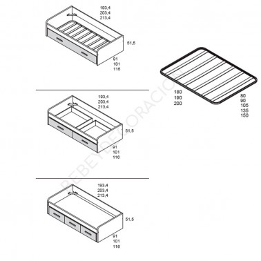 Cama Nido Ros alto 51 cm