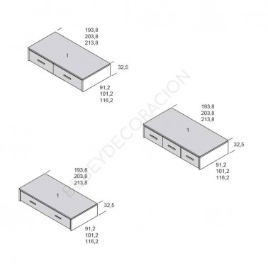 Cama nido con base Ros alto 32