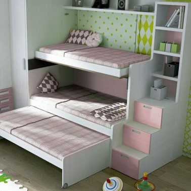 Literas con cama nido para habitaciones infantiles •