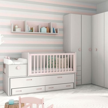 Cama cuna Multifuncional Kira con cama Auxiliar – Little Bru: Coches y Cunas  para bebés