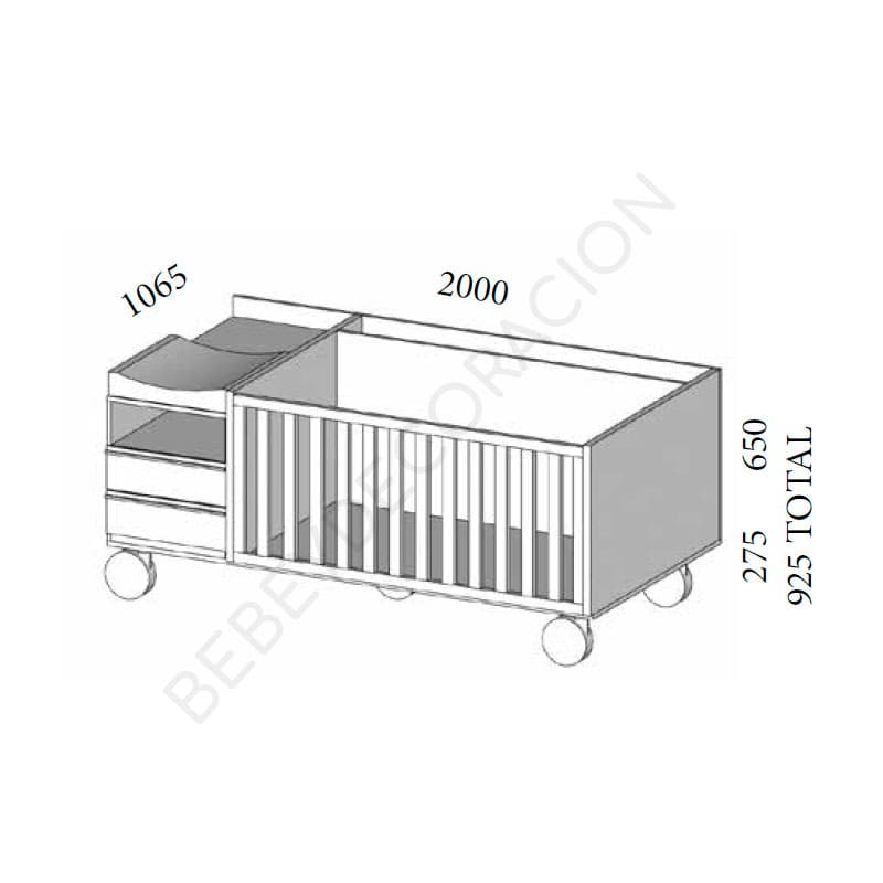 Cuna convertible con ruedas Bebeydecoracion