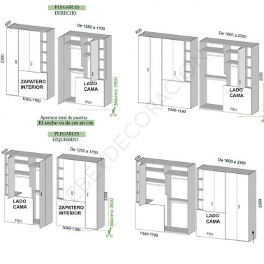 Armario ciego puertas plegables y libreria