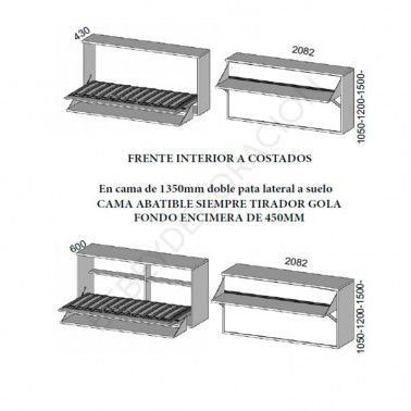 Cama abatible horizontal con mesa Montes