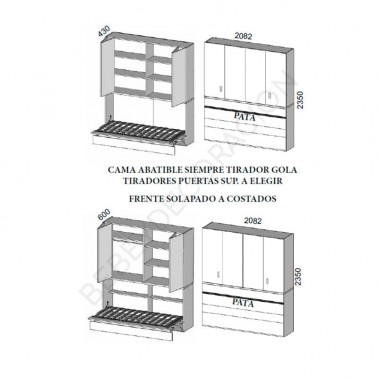 Cama abatible con armario puertas plegables Montes