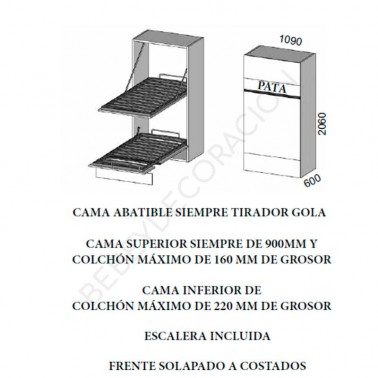 Litera abatible vertical Montes