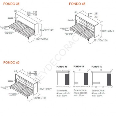 Cama abatible horizontal JJP