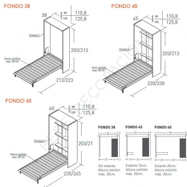 Cama abatible vertical sin altillo JJP