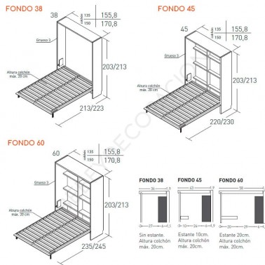 Cama abatible vertical sin altillo JJP