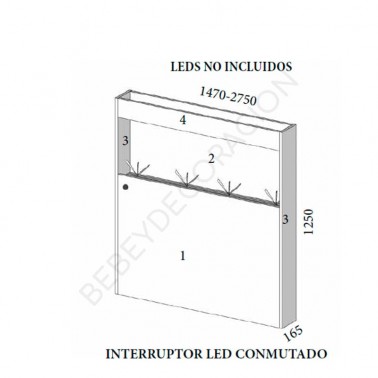 Cabecero con librero superior Montes