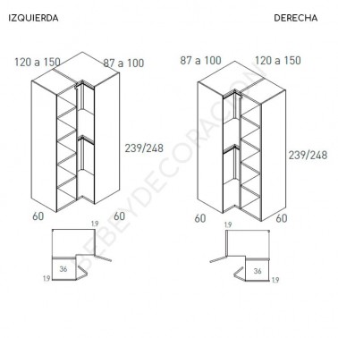 Armario rincon puertas plegables JJP