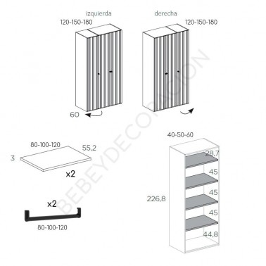 Armario tres puertas Stria