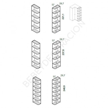 Estanteria terminal curva Ros