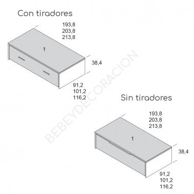 Cama nido con base alto 38 Ros