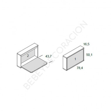 Mesa escritorio plegable de pared