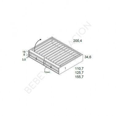 Cama canape con frontal revistero