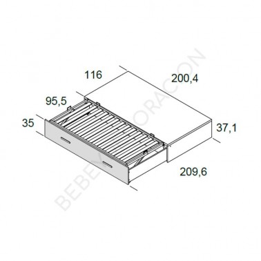 Cama compacta con nido elevable Ros