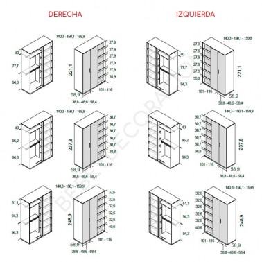 Armario rincon con puerta y columna movil