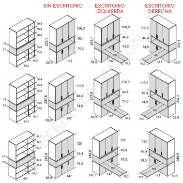 Armario 6 puertas y cubo