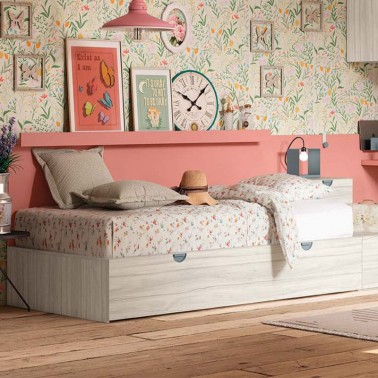 Cama bloc con cajon con ruedas