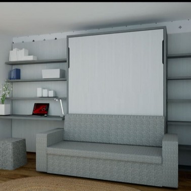 Cama abatible vertical con sofa canape