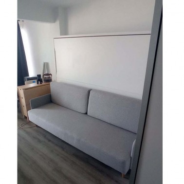 Cama abatible horizontal con sofa nordico